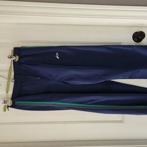 Blue and green track pants